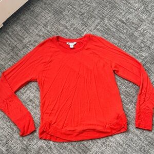 Athleta Vibrant Red Long Sleeve Tee